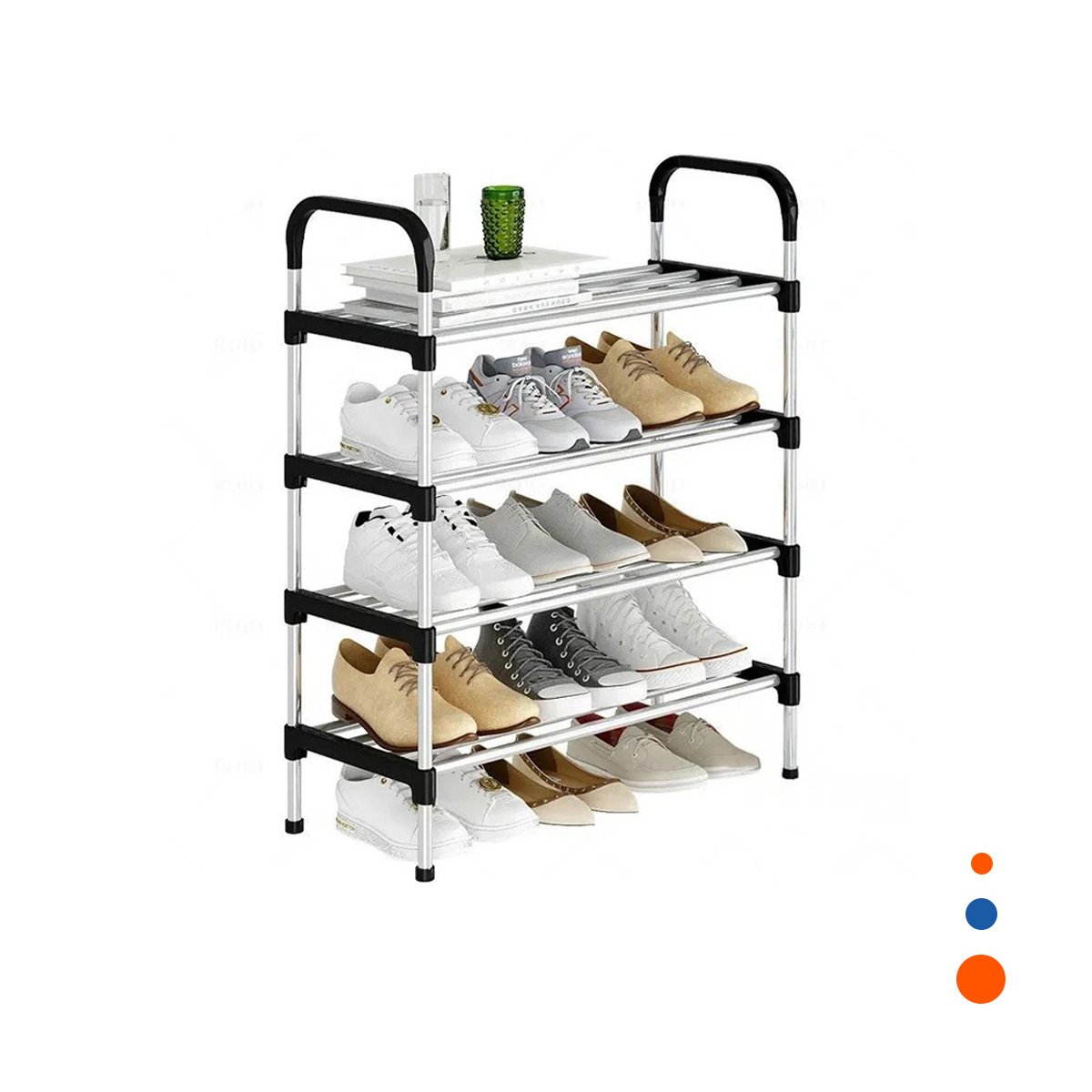 PACK2 SOPORTE VERTICAL 4 NIVELES VERSATIL Y RESISTENTE NEGRO Y+REGALO STICKER - 2