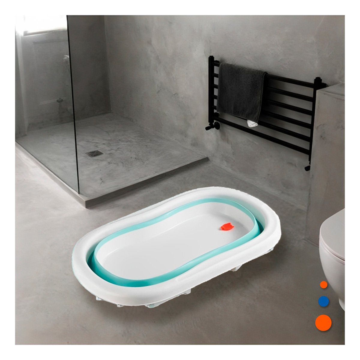 BAÑERA PLEGABLE PARA BEBE RESISTENTE Y FUNCIONAL PARA USO DIARIO VERDE Y+REGALO STICKER - 3