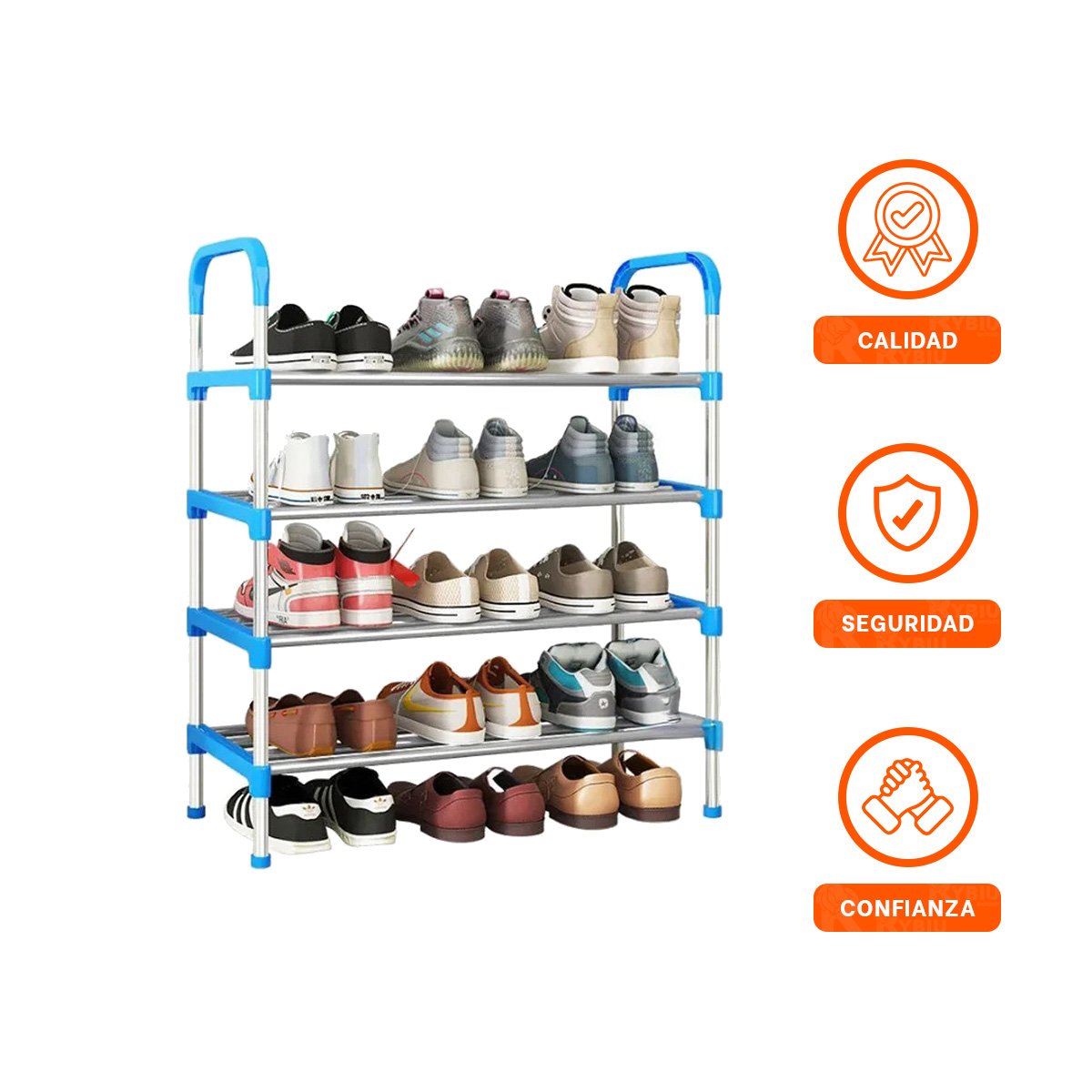 PACK12 ALMACENADOR VERTICAL 4 NIVELES VERSATIL Y RESISTENTE CELESTE Y+REGALO STICKER - 2