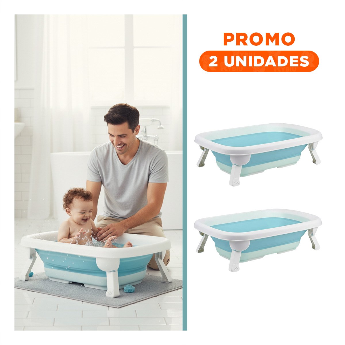 PACK2 CUADRO PLEGABLE PARA BEBE VERSATIL, RESISTENTE Y FUNCIONAL CELESTE Y+REGALO STICKER - 1