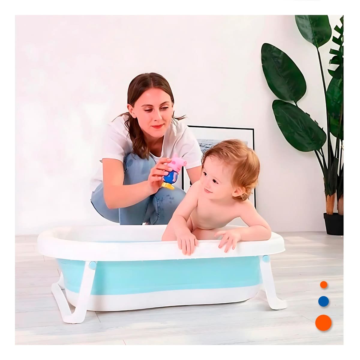 PACK2 CUADRO PLEGABLE PARA BEBE PRACTICO, LIGERO Y COMODO PARA EL HOGAR CELESTE - 5