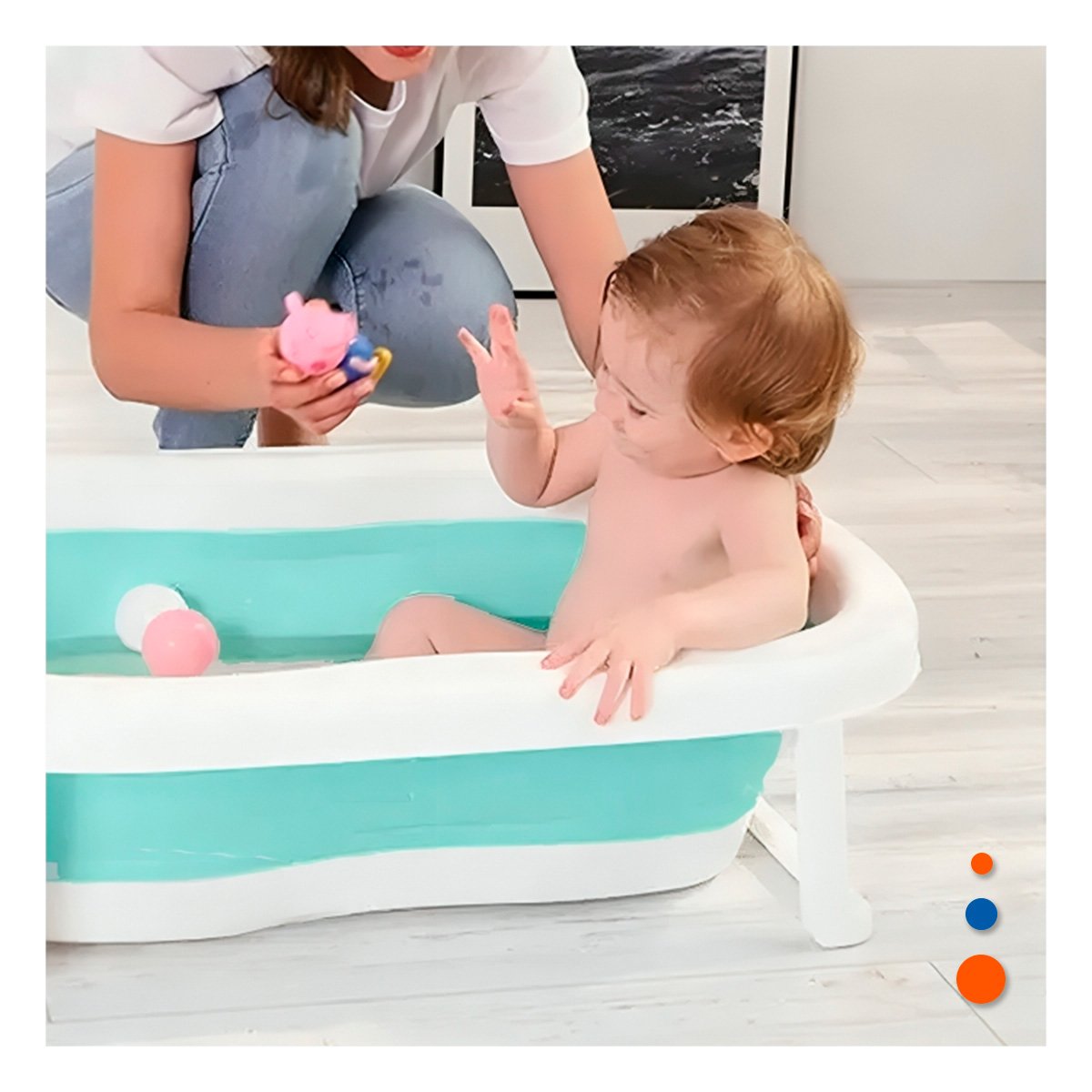 PACK4 CUENCA PLEGABLE PARA BEBE PRACTICA, COMPACTA Y SEGURA VERDE Y+REGALO STICKER - 5