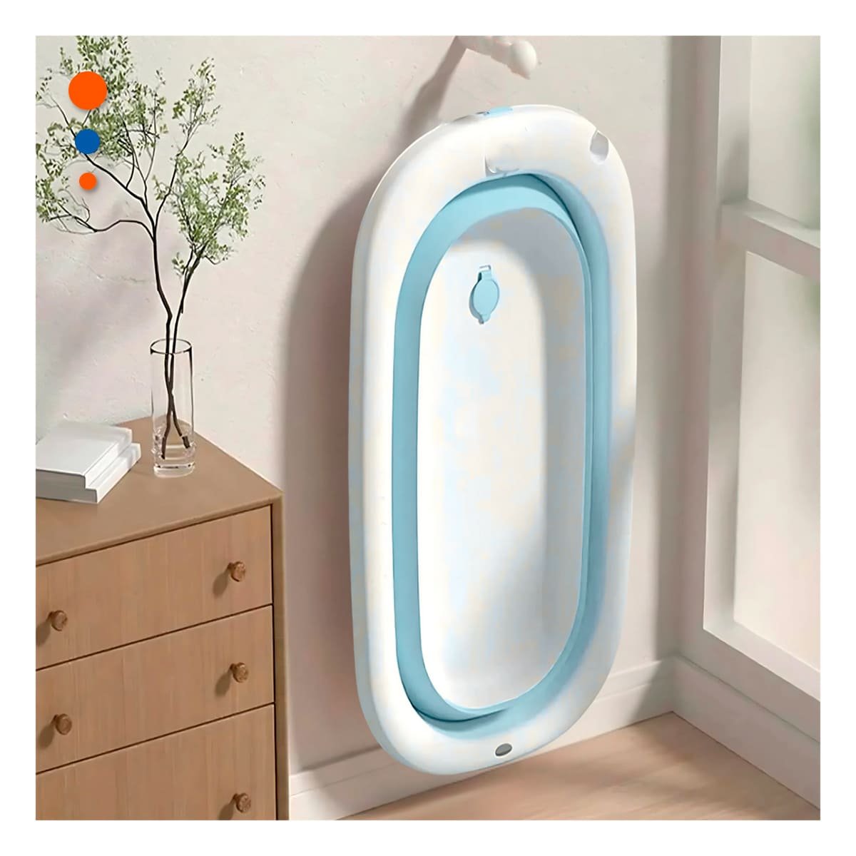 BAÑERA PLEGABLE PARA BEBE PRACTICA, LIGERA Y FACIL DE GUARDAR CELESTE Y+POST IT - 3