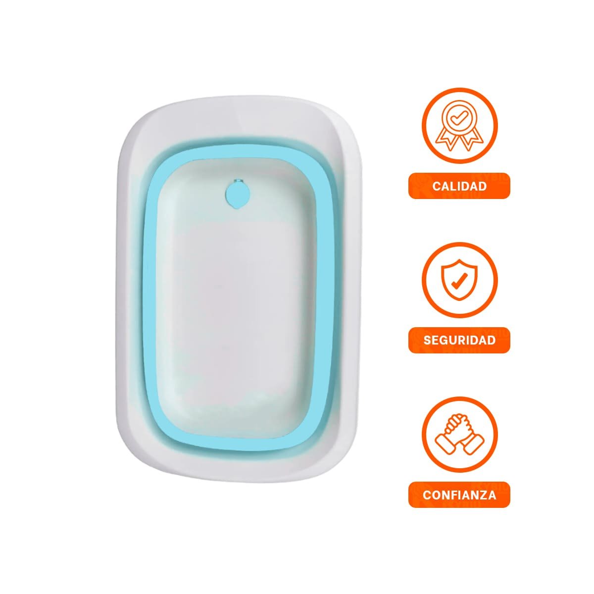 BAÑERA PLEGABLE PARA BEBE PRACTICA, LIGERA Y FACIL DE GUARDAR CELESTE Y+POST IT - 5