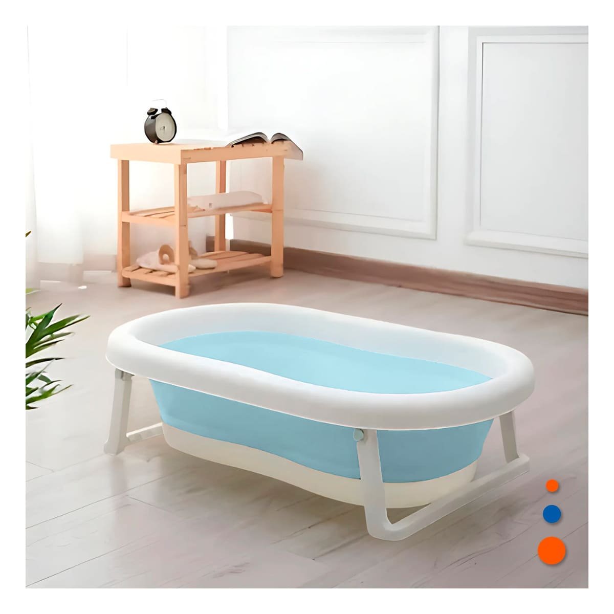 BAÑERA PLEGABLE PARA BEBE SEGURA, PRACTICA Y FACIL DE USAR EN CASA CELESTE - 5
