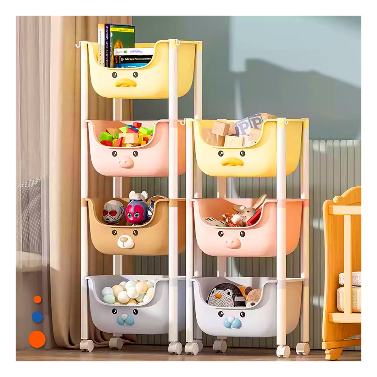ORGANIZADOR KAWAII 4 NIVELES DISENO 4 PERSONAJES PRACTICO PARA ESPACIOS - 3