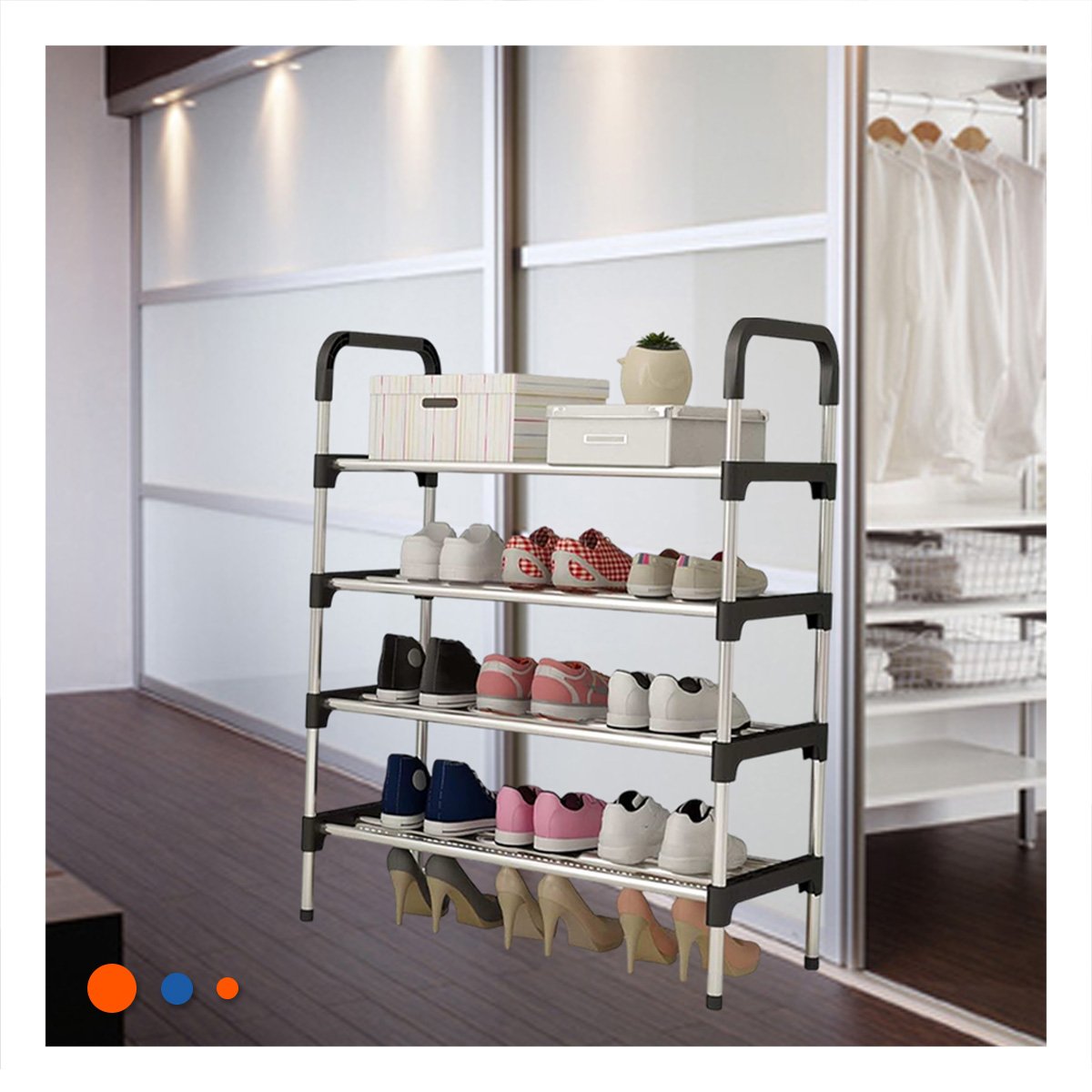 PACK6 APILADOR VERTICAL 4 NIVELES VERSATIL Y LIGERO Y PRACTICO NEGRO Y+PAPEL REGALO - 2