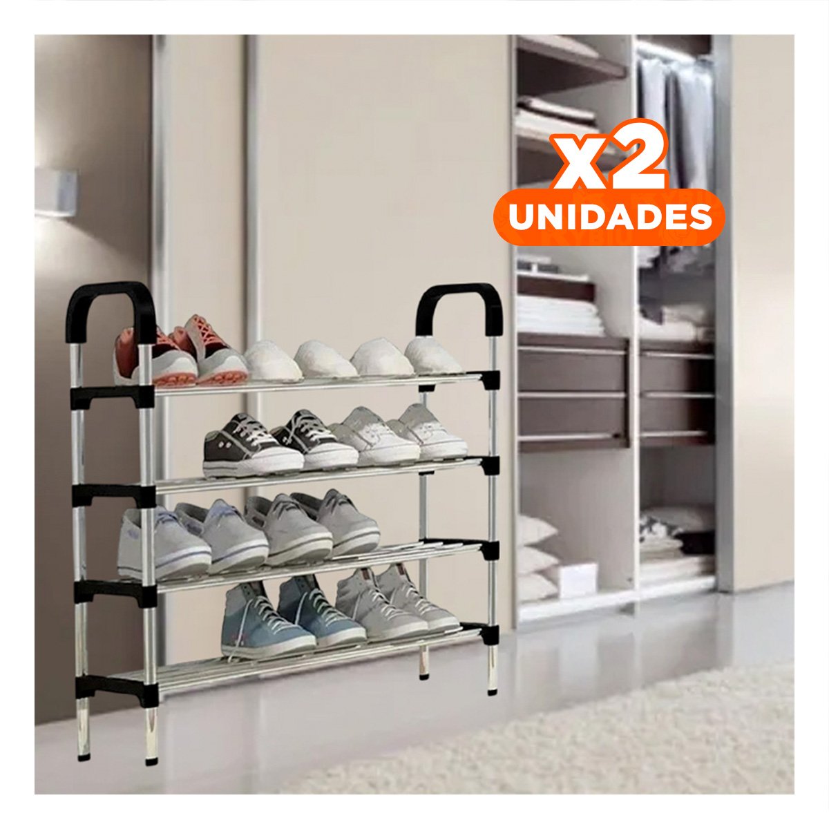 PACK2 SOPORTE VERTICAL 4 NIVELES COMPACTO Y COMODO Y SEGURO NEGRO Y+PAPEL REGALO - 1