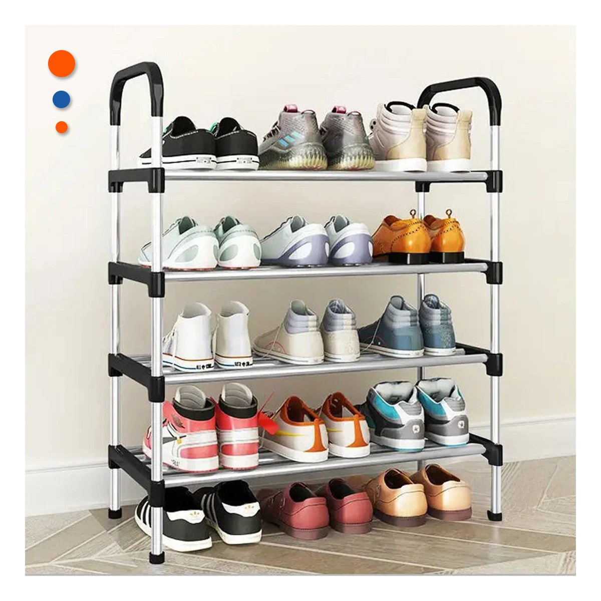 PACK2 SOPORTE VERTICAL 4 NIVELES COMPACTO Y COMODO Y SEGURO NEGRO Y+PAPEL REGALO - 5