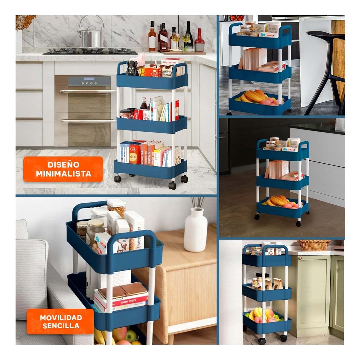 PACK6 MUEBLE DE ALMACEN DE COLOR AZUL ACERO PARA UN AMBIENTE CON ARMONIA Y+PAPEL REGALO - 3