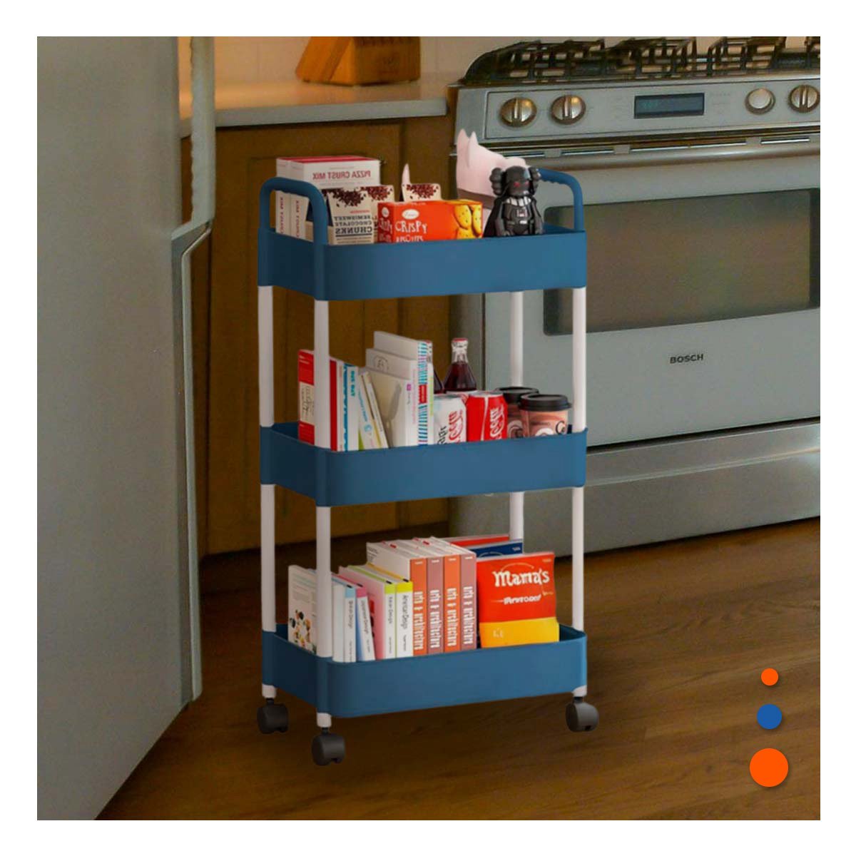 ORGANIZADOR SHELBY DE COLOR AZUL ACERO PARA LA GESTION EN FAMILIA ALEGRE Y+PAPEL REGALO - 1