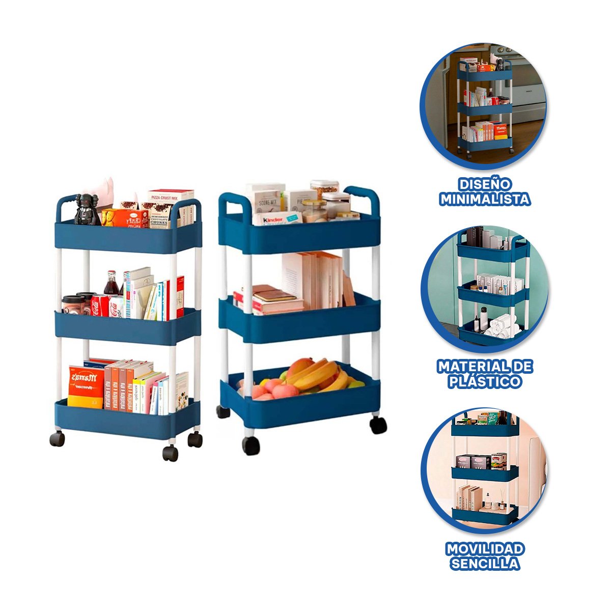 ORGANIZADOR SHELBY DE COLOR AZUL ACERO PARA BRINDAR COMODIDAD EN CASA Y+POST IT - 5