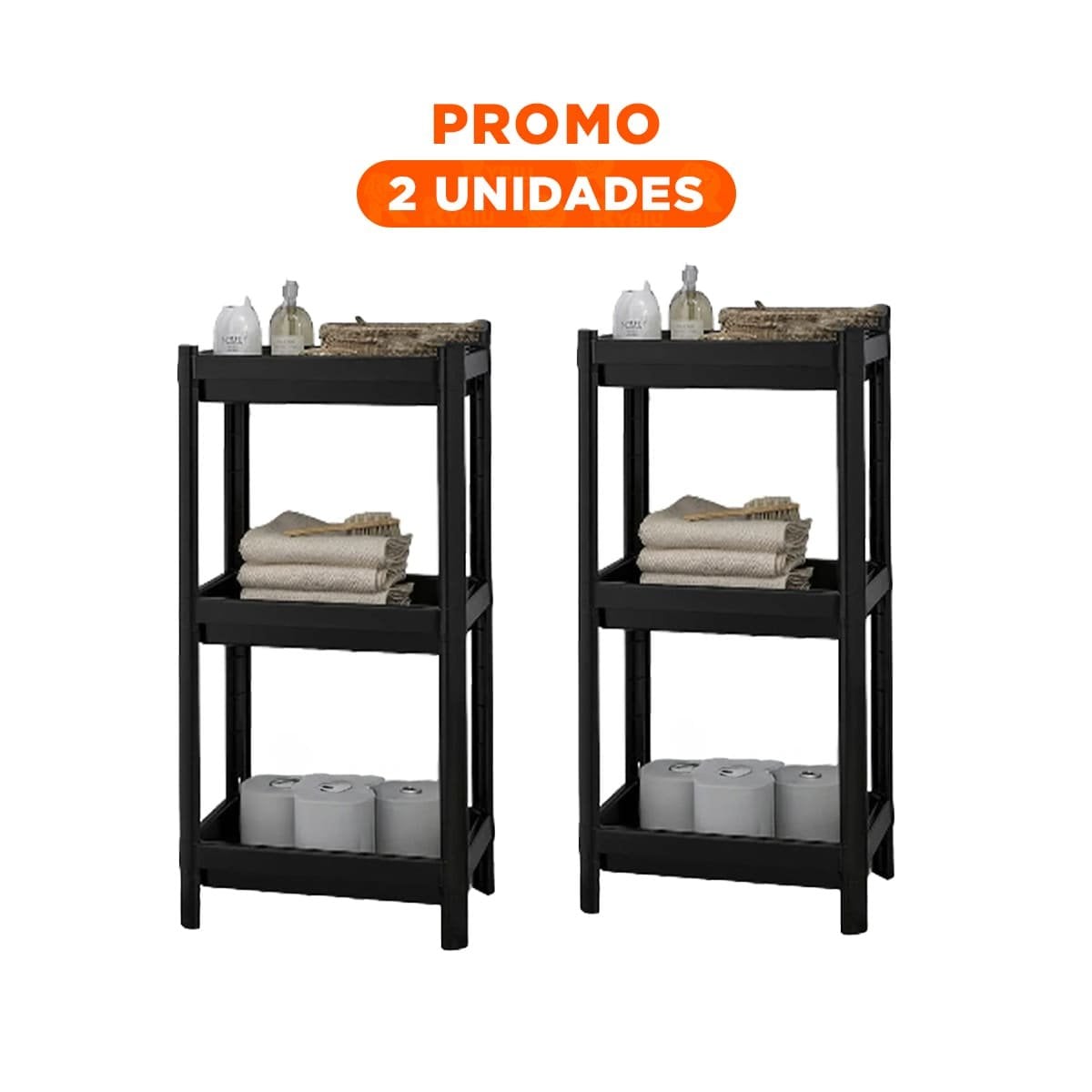 PACK2 ORGANIZADOR ESTRECHO 3 NIVELES COLOR NEGRO PARA FOMENTAR ESPACIO ORDEN Y+REGALO STICKER - 1