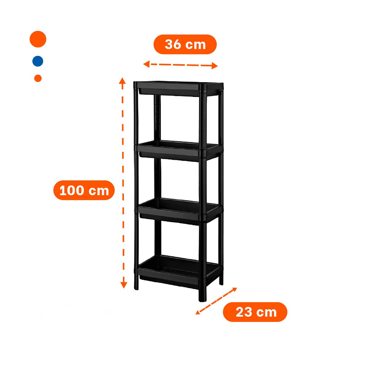 PACK4 ORGANIZADOR ESTRECHO 4 NIVELES DE COLOR NEGRO CON DISEÑO ELEGANTE EN CASA - 4