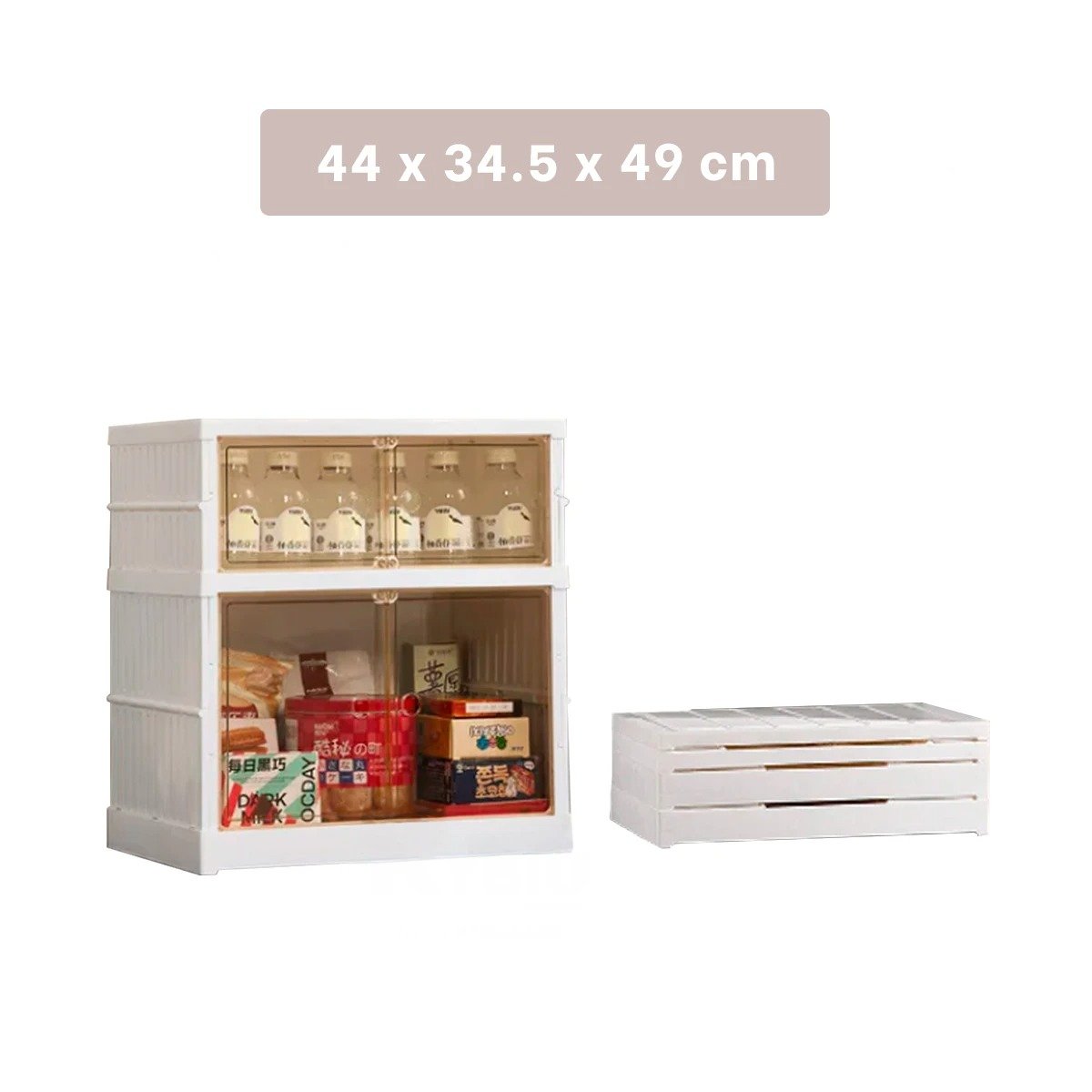 PACK2 MUEBLE PLEGABLE 2 NIVELES BLANCO DE ESTILO MODERNO EN SU DESPENSA Y+PAPEL REGALO - 4