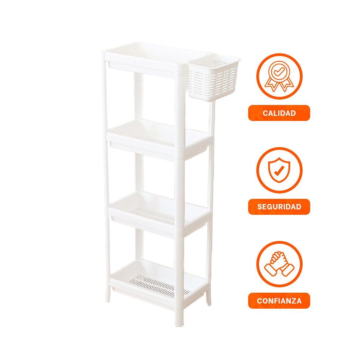 ESTANTE DE ALMACENAMIENTO 4 NIVELES DE COLOR BLANCO PARA BRINDAR COMODIDAD Y+POST IT - 5