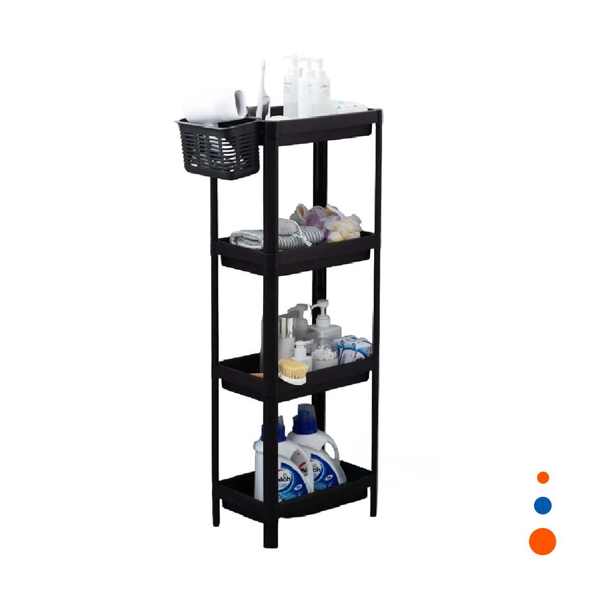 PACK6 MUEBLE DE ALMACEN 4 NIVELES COLOR NEGRO PARA UN USO DINAMICO EN HOGAR Y+REGALO STICKER - 2