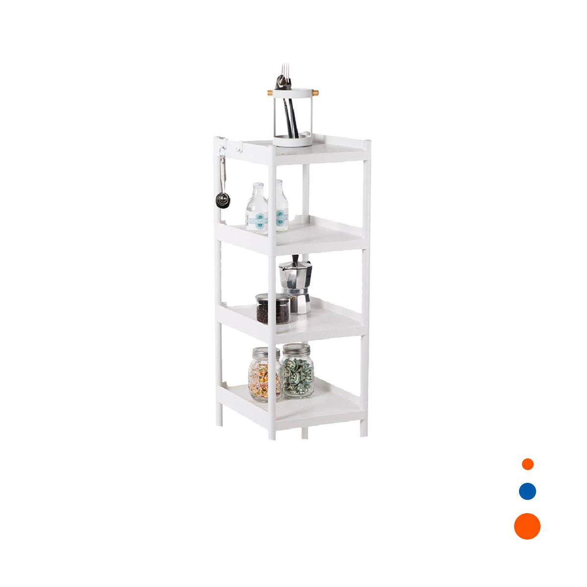 PACK6 MUEBLE DE ALMACEN 4 NIVELES COLOR BLANCO PARA UN USO DINAMICO EN HOGAR Y+REGALO STICKER - 2