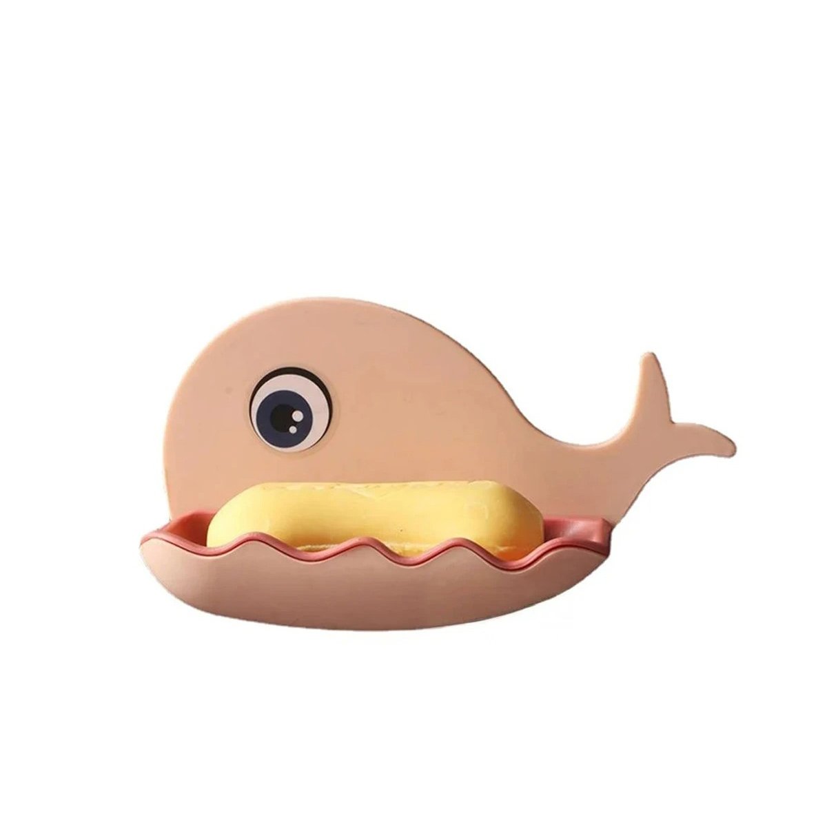 JABONERA BALLENA PORTA JABON COMPACTA FUNCIONAL PARA COCINA ROSADO HOGAR Y+REGALO STICKER - 1