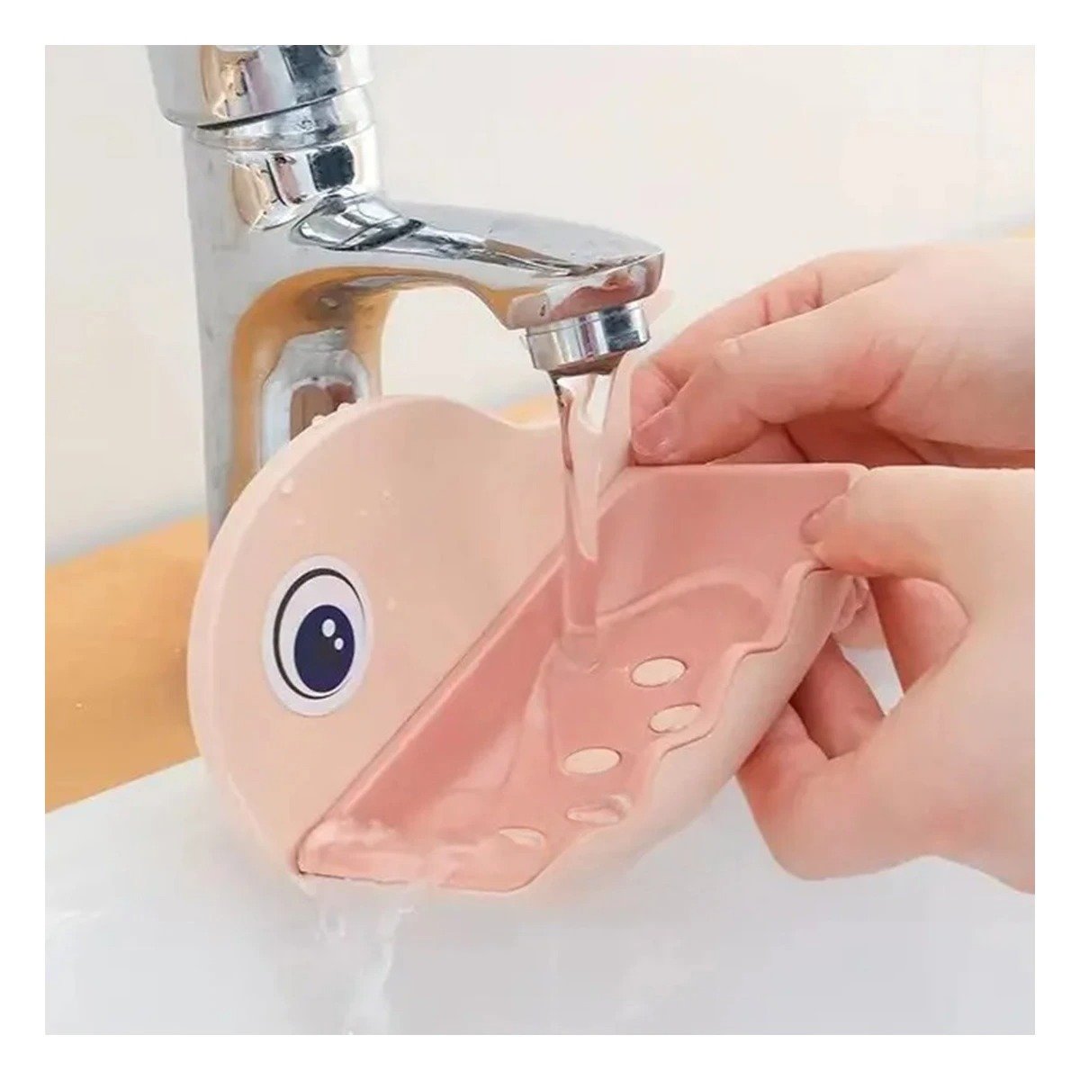 JABONERA BALLENA PORTA JABON COMPACTA FUNCIONAL PARA COCINA ROSADO HOGAR Y+REGALO STICKER - 3