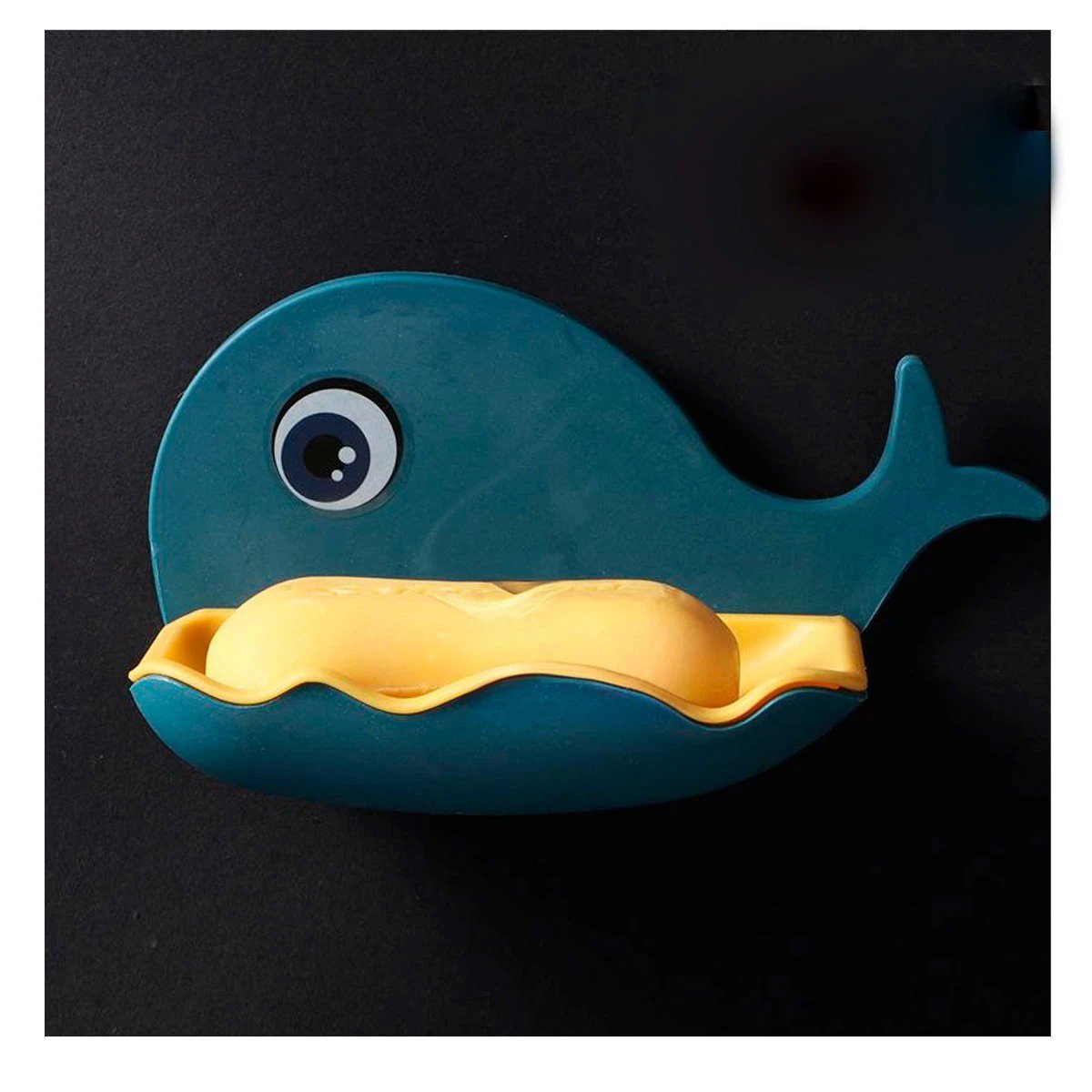 PACK4 RECIPIENTE BALLENA PORTA JABON PLASTICO PRACTICO PARA COCINA HOGAR AZUL Y+REGALO STICKER - 3