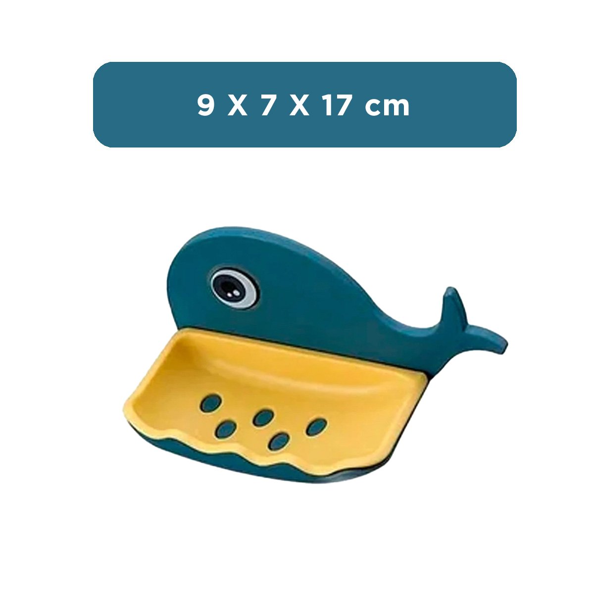 PACK4 RECIPIENTE BALLENA PORTA JABON PLASTICO PRACTICO PARA COCINA HOGAR AZUL Y+REGALO STICKER - 4