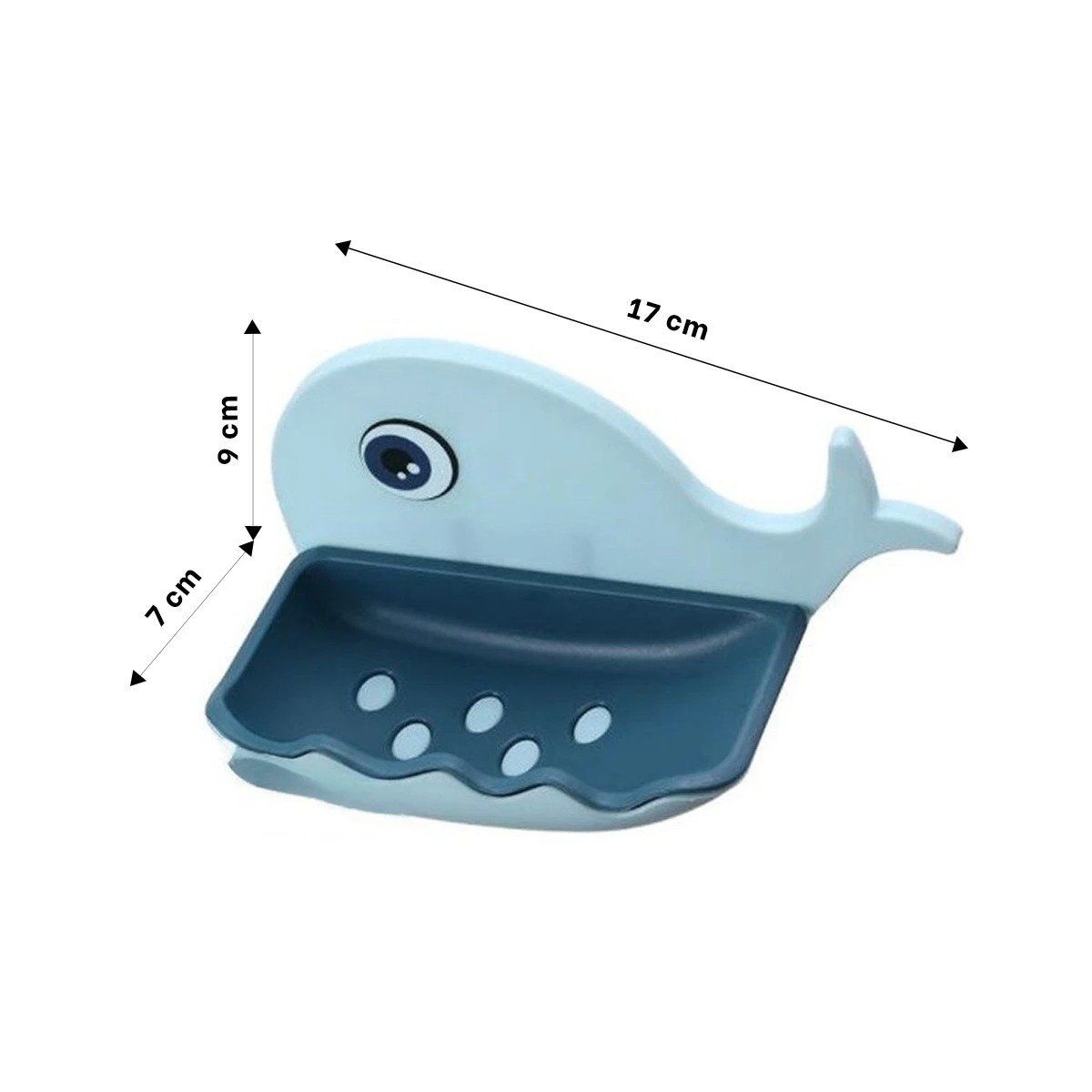 PACK2 SOPORTE JABON DE BALLENA COLOR CELESTE PARA COCINA ESPACIO UTIL Y+REGALO STICKER - 4