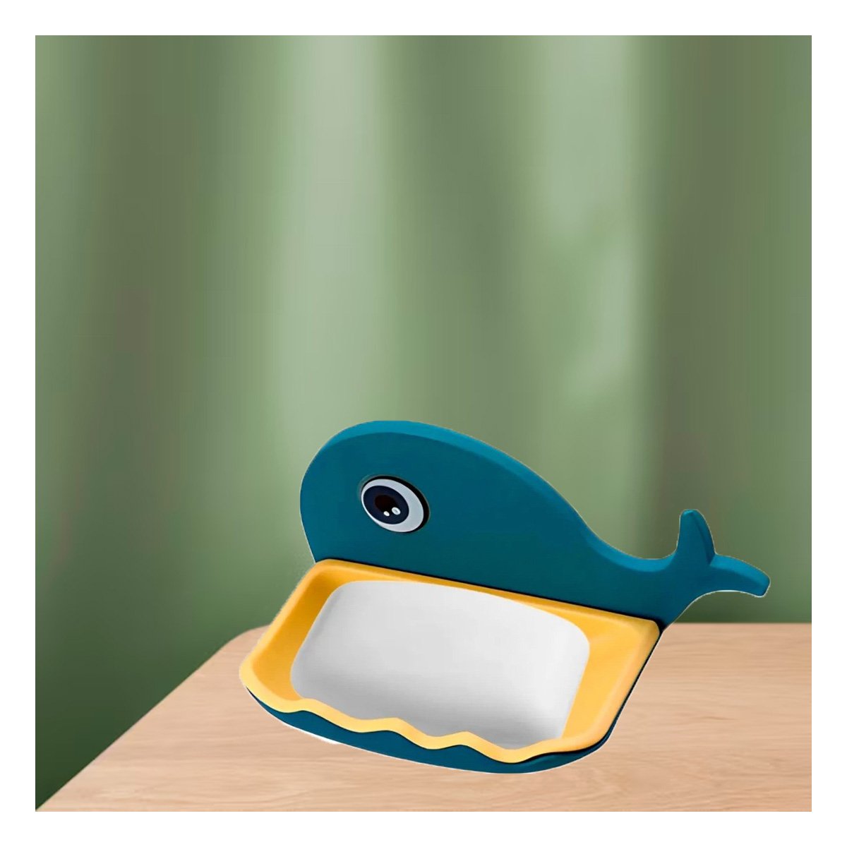 JABONERA BALLENA PORTA JABON COMPACTA FUNCIONAL PARA COCINA AZUL HOGAR Y+REGALO STICKER - 3