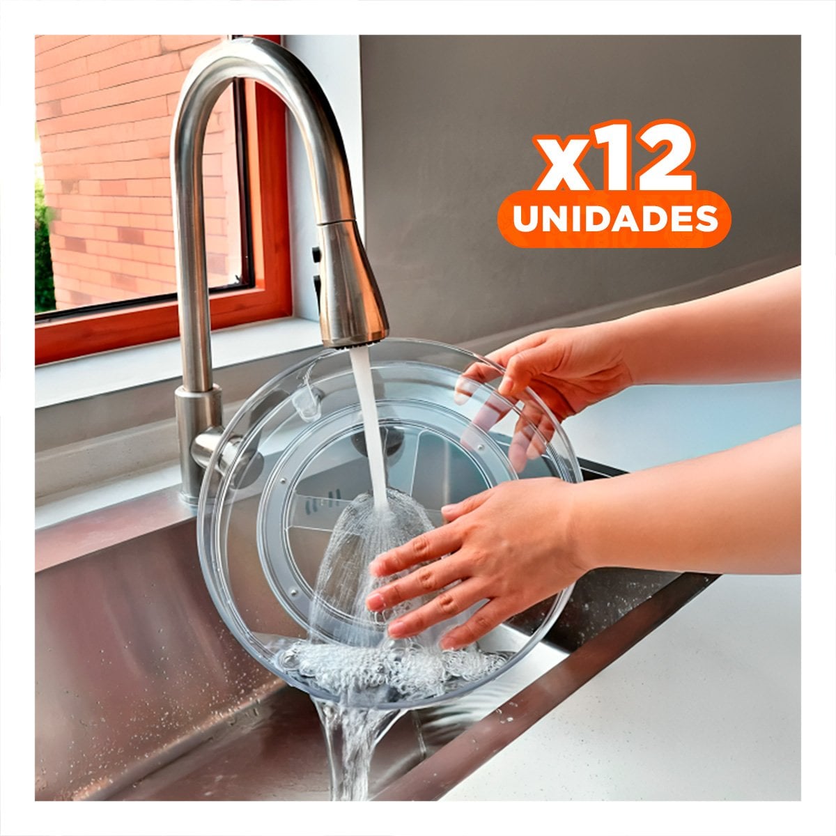 PACK12 CONTENEDOR GIRATORIO DE ALMACENAMIENTO 29X3.5CM COCINA TRANSPARENTE Y+PAPEL REGALO - 1