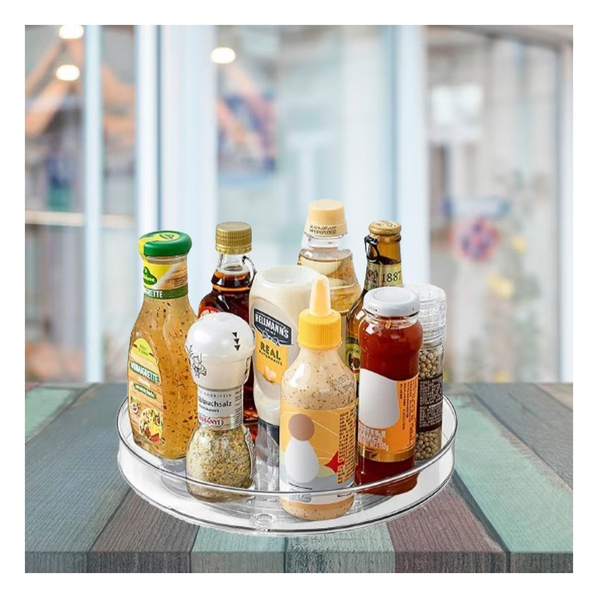 PACK12 CONTENEDOR GIRATORIO DE ALMACENAMIENTO 29X3.5CM COCINA TRANSPARENTE Y+PAPEL REGALO - 3