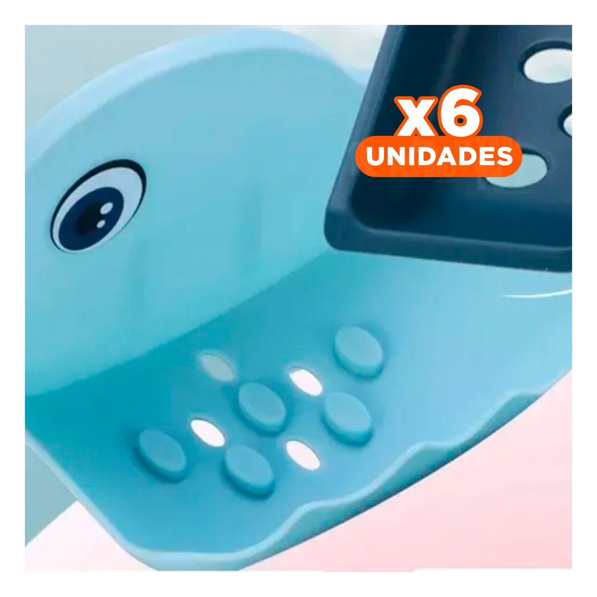 PACK6 BANDEJA JABON DECORATIVA BALLENA CELESTE PARA CASA ESTILO MODERNO - 1