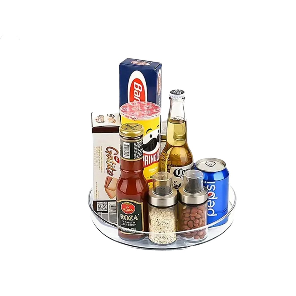 BANDEJA GIRATORIA FUNCIONAL 29X3.5CM PARA COCINA TRANSPARENTE Y+LIGAS REGALO - 5