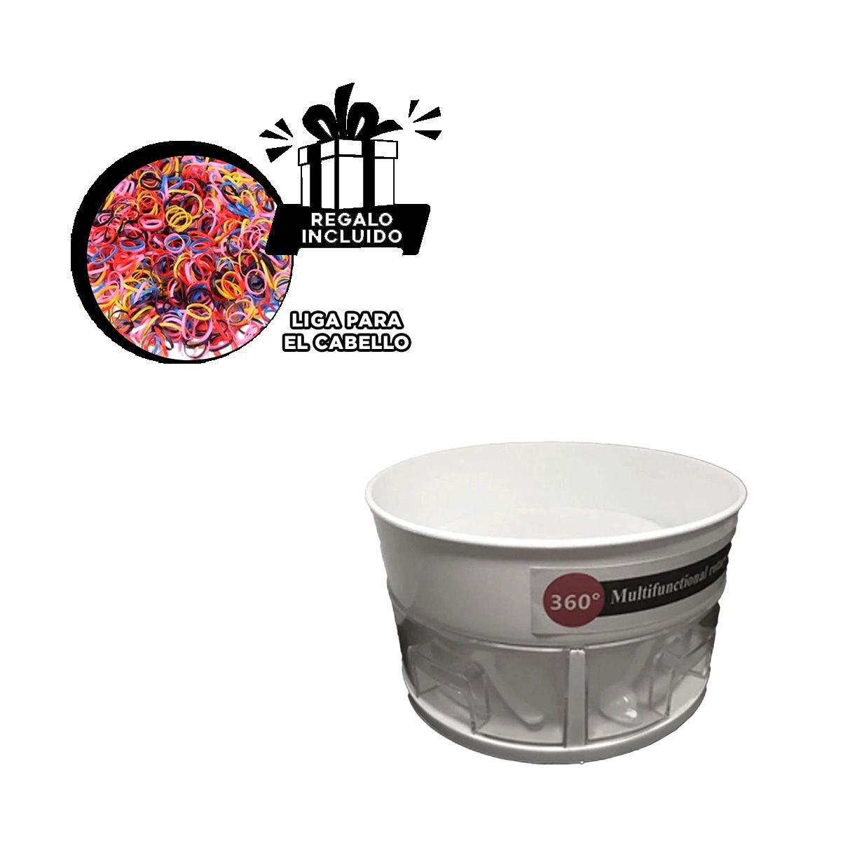 BASE GIRATORIA 360 GRADOS FUNCIONAL DE 2 NIVELES CON CAJONES BLANCO Y+LIGAS REGALO - 2