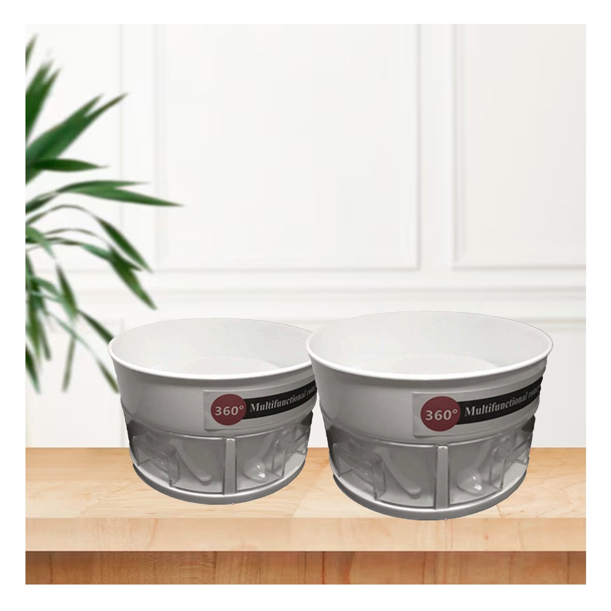 BASE GIRATORIA 360 GRADOS MULTIUSO DE 2 NIVELES CON 4 CAJONES BLANCO Y+REGALO STICKER - 3