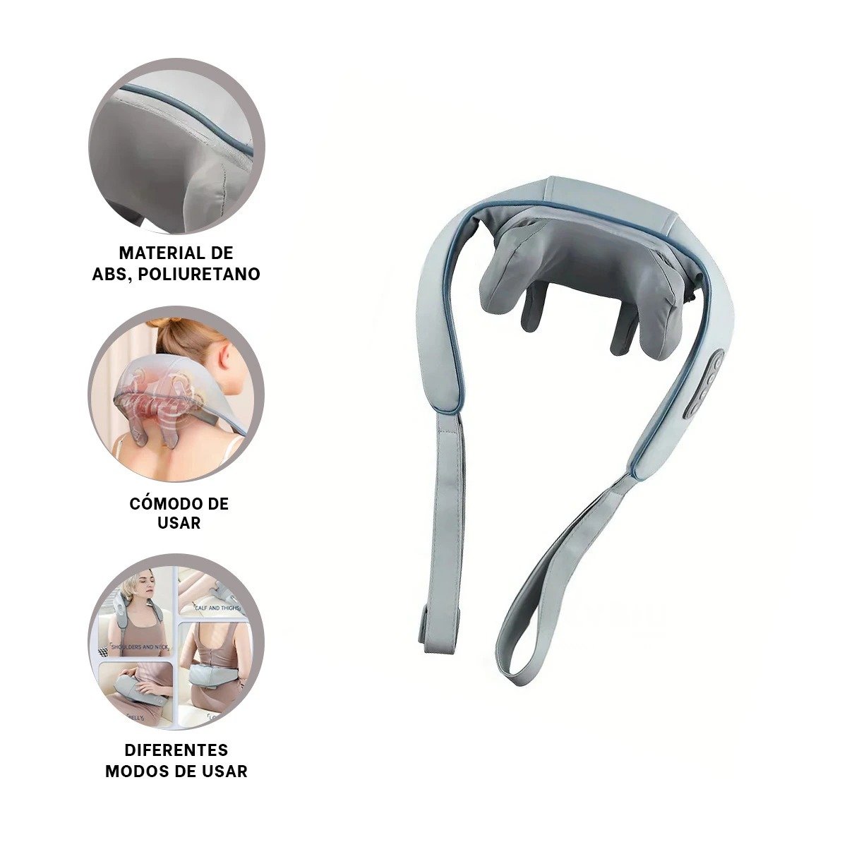 MASAJEADOR ERGONOMICO DE CUELLO Y HOMBROS CAJA ROJA PARA USO DIARIO Y+PAPEL REGALO - 5