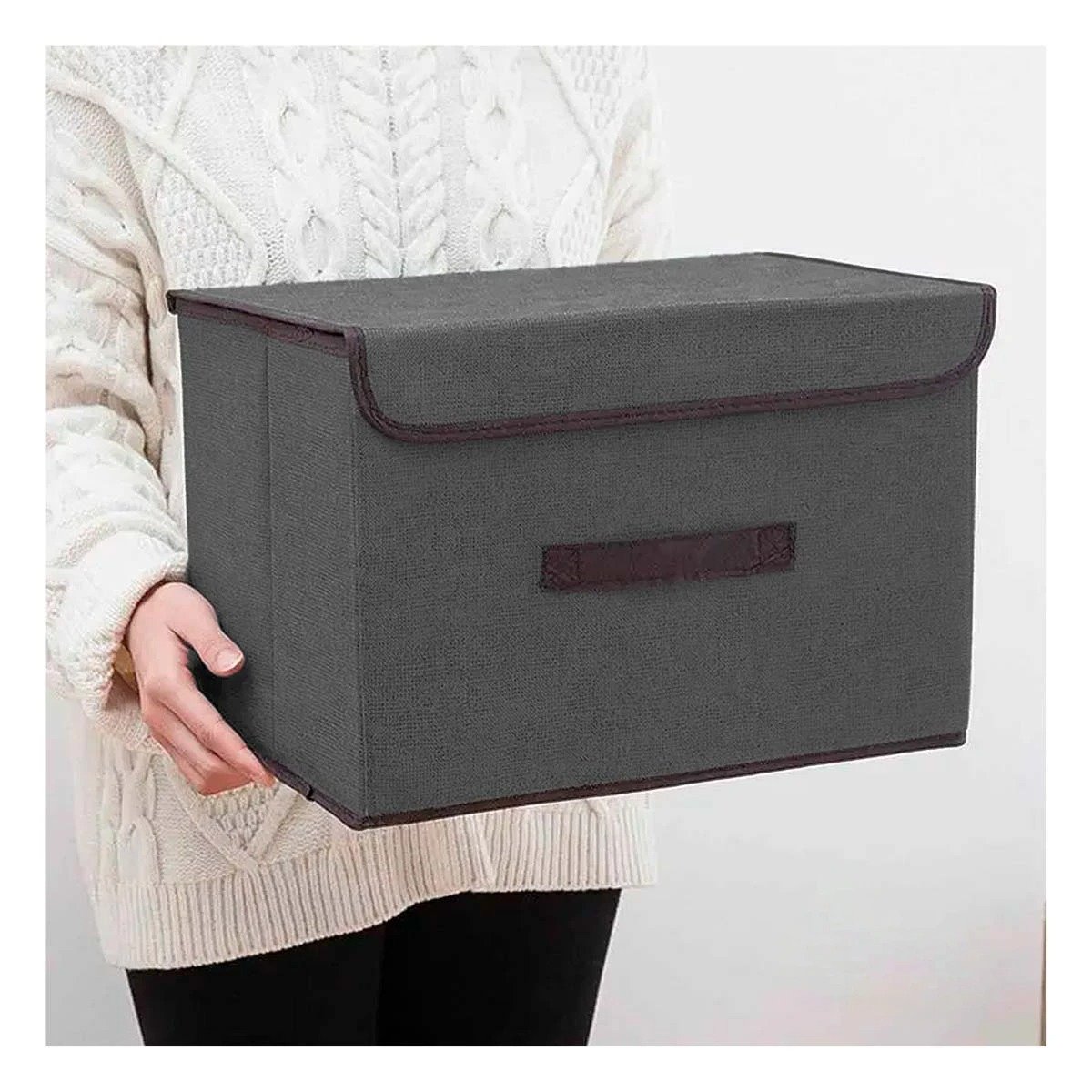PACK12 UNIDAD DE TELA NEGRO 36X24X23CM PARA ORDEN DIARIO EN CASA Y+PAPEL REGALO - 3