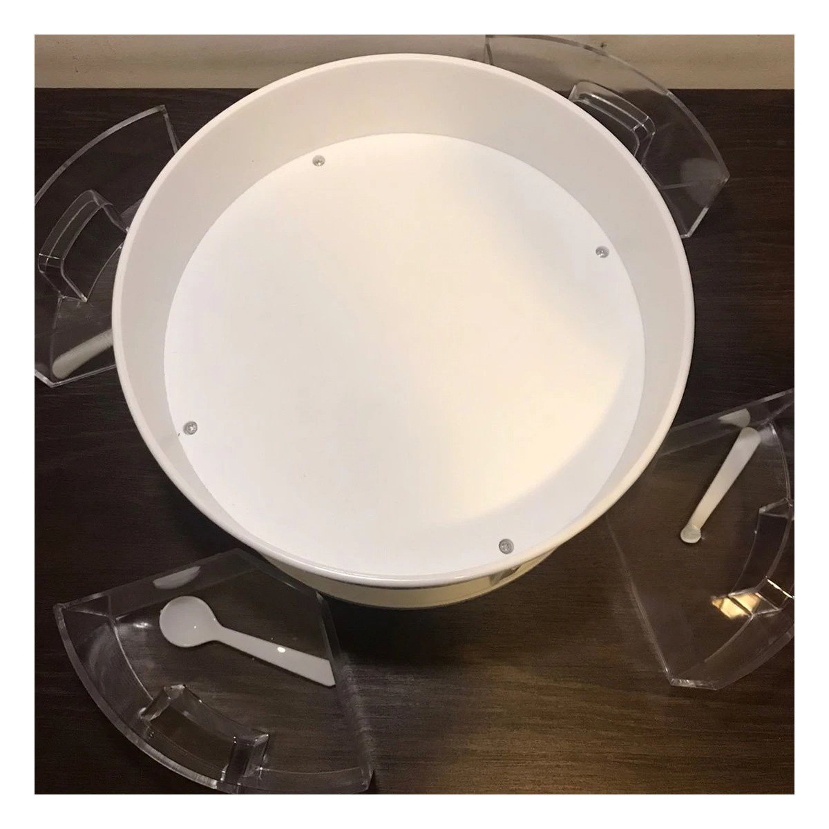 BASE GIRATORIA 360 GRADOS DE 2 NIVELES CON 4 CAJONES FUNCIONALES COLOR BLANCO - 3