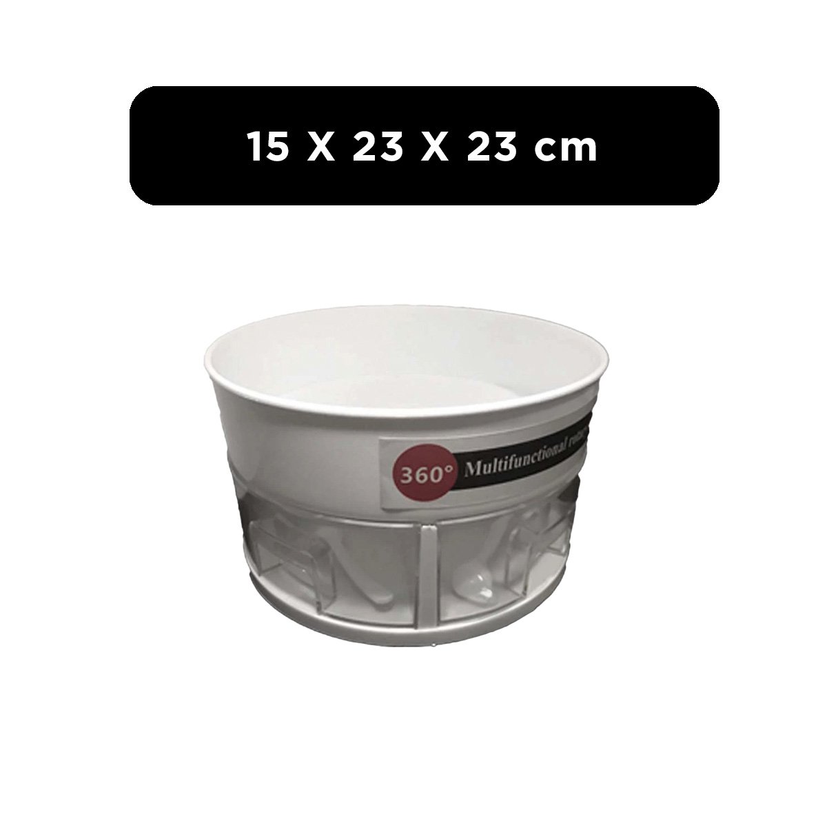 BASE GIRATORIA 360 GRADOS DE 2 NIVELES CON 4 CAJONES FUNCIONALES COLOR BLANCO - 4