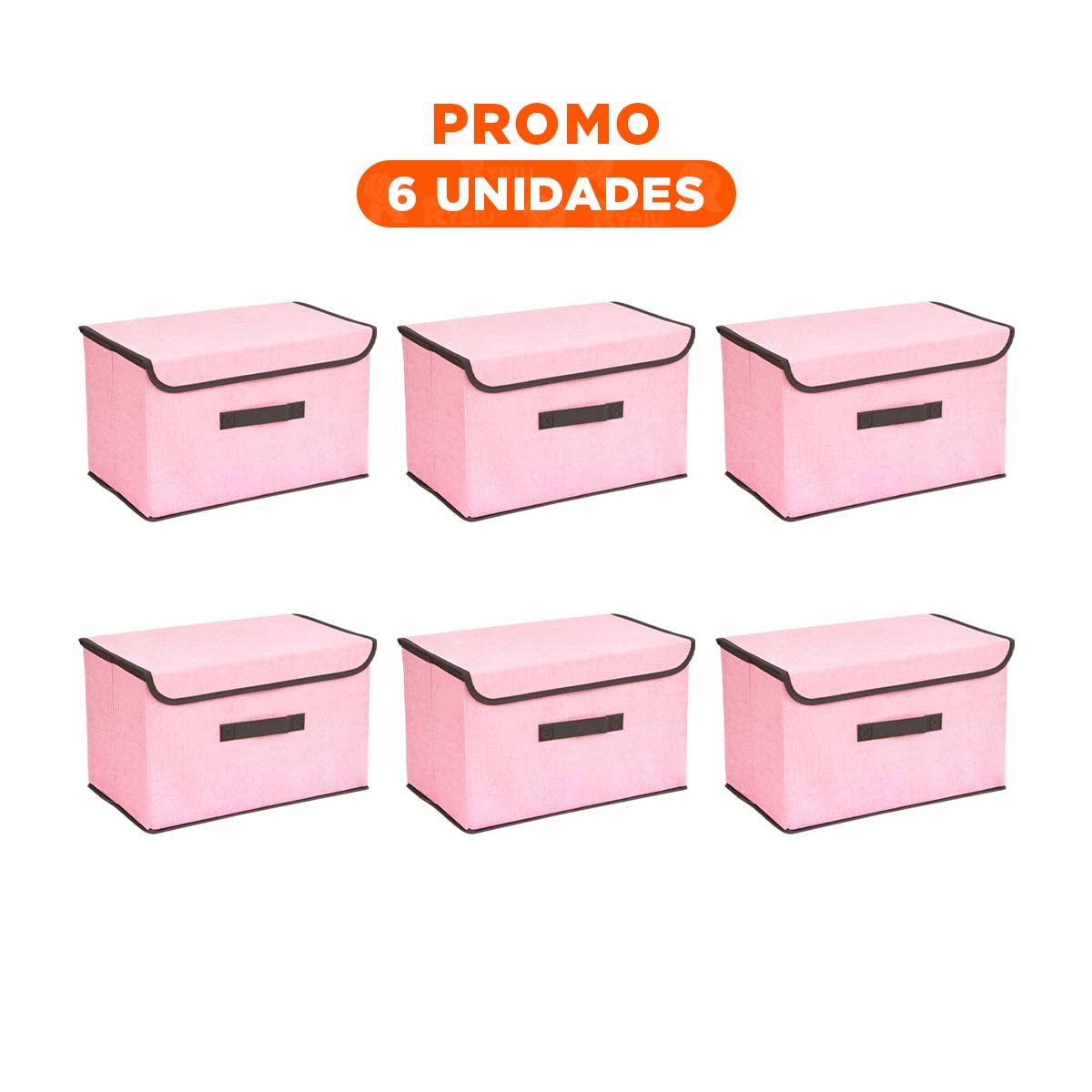 PACK6 MODULO TEXTIL ROSADO 36X24X23CM PARA ROPA ACCESORIOS Y MAS Y+REGALO STICKER - 1