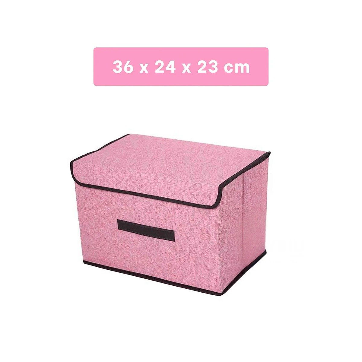 PACK12 UNIDAD PLEGABLE TELA ROSADO 36X24X23CM PARA GUARDAR OBJETOS Y+REGALO STICKER - 4