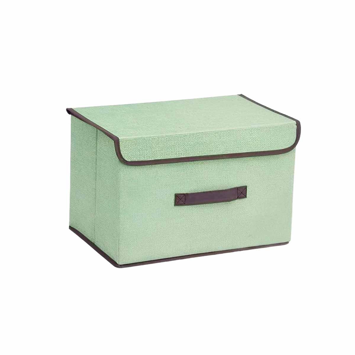 PACK12 CANASTA PLEGABLE TELA VERDE 36X24X23CM PARA GUARDADO PRACTICO Y+REGALO STICKER - 2