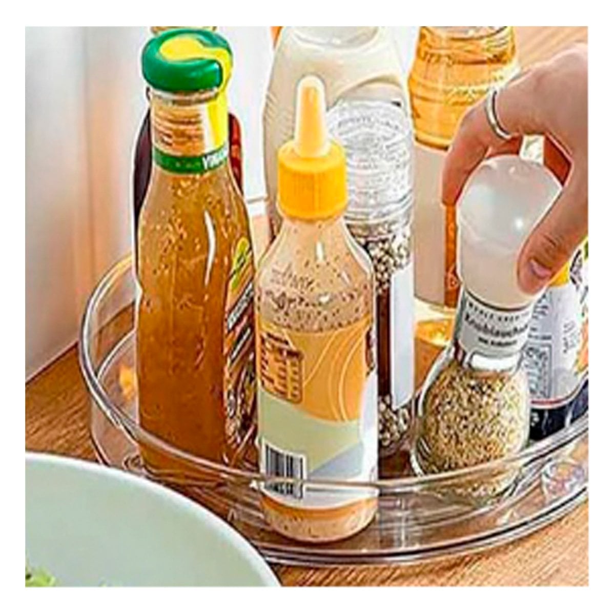 BANDEJA GIRATORIA MULTIUSO 29X3.5CM PARA COCINA TRANSPARENTE Y+REGALO STICKER - 2