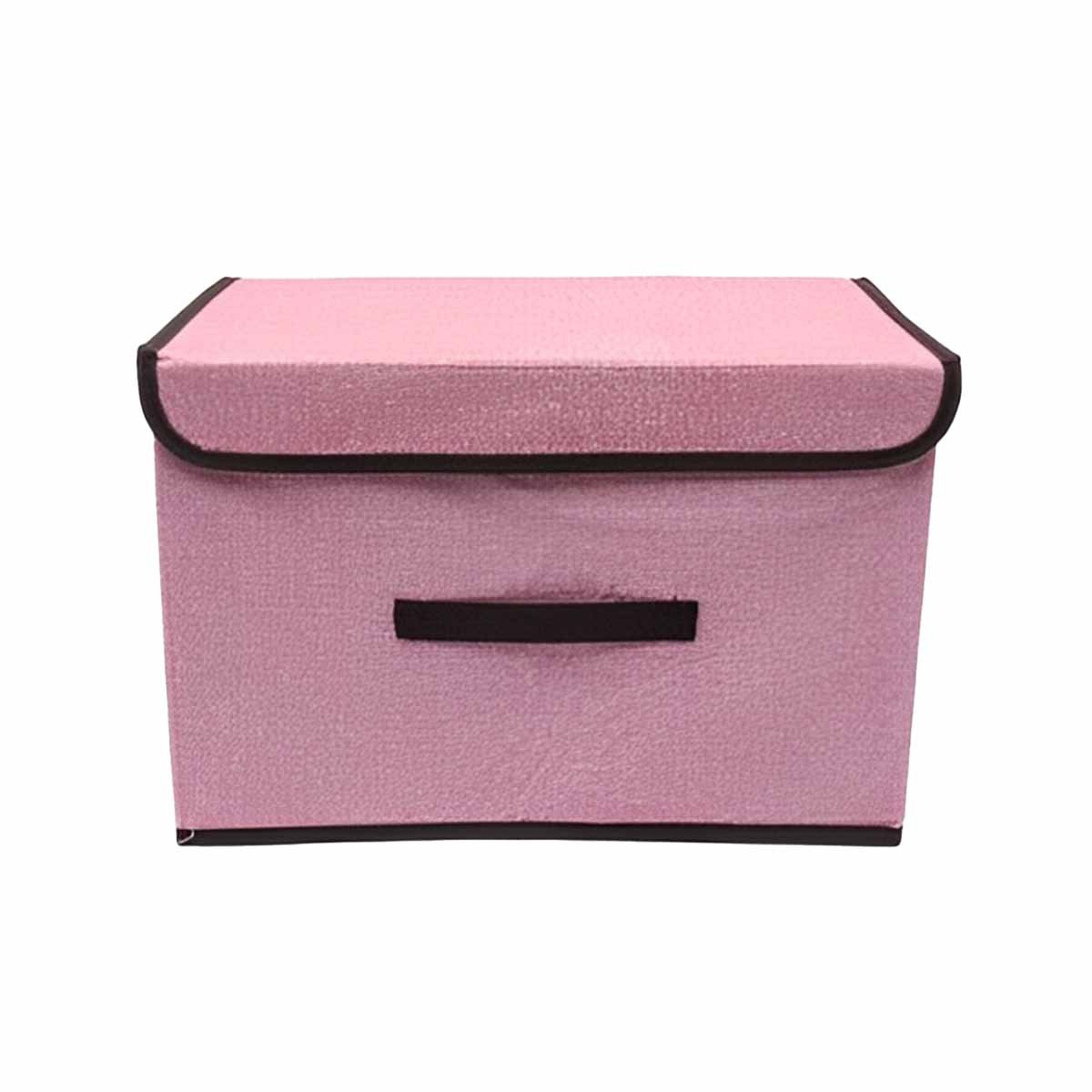 PACK4 CAJA PRACTICA TELA ROSADO 36X24X23CM PARA USO DIARIO EN CASA Y+PAPEL REGALO - 3