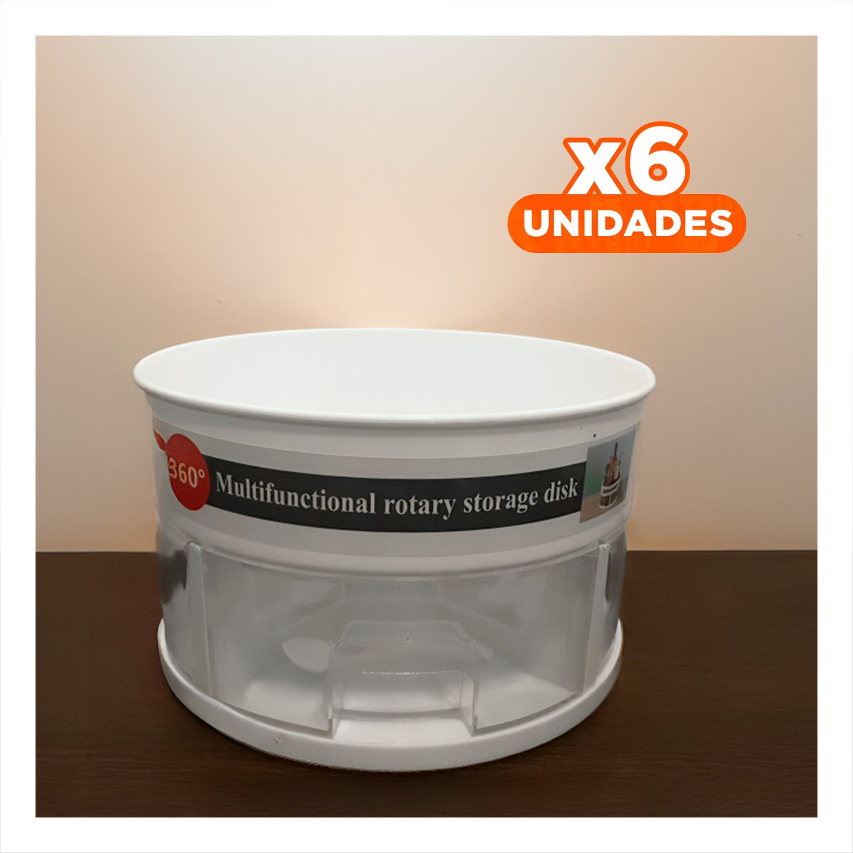 PACK6 MODULO GIRATORIO 360 GRADOS MULTIUSO CON CAJONES BLANCO - 1