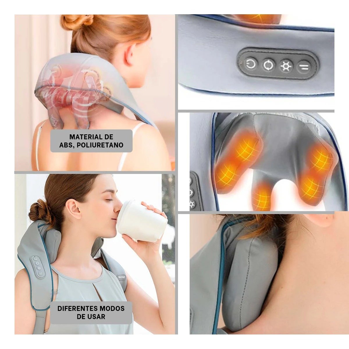 MASAJEADOR ELECTRICO DE CUELLO Y HOMBROS CAJA ROJA PARA ALIVIO MUSCULAR Y+LIGAS REGALO - 1