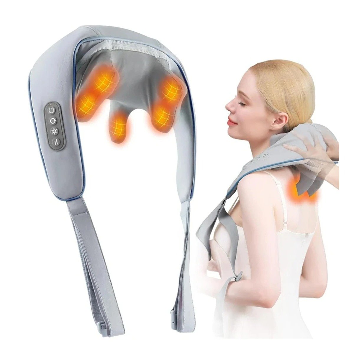 MASAJEADOR ELECTRICO DE CUELLO Y HOMBROS CAJA ROJA PARA ALIVIO MUSCULAR Y+LIGAS REGALO - 5