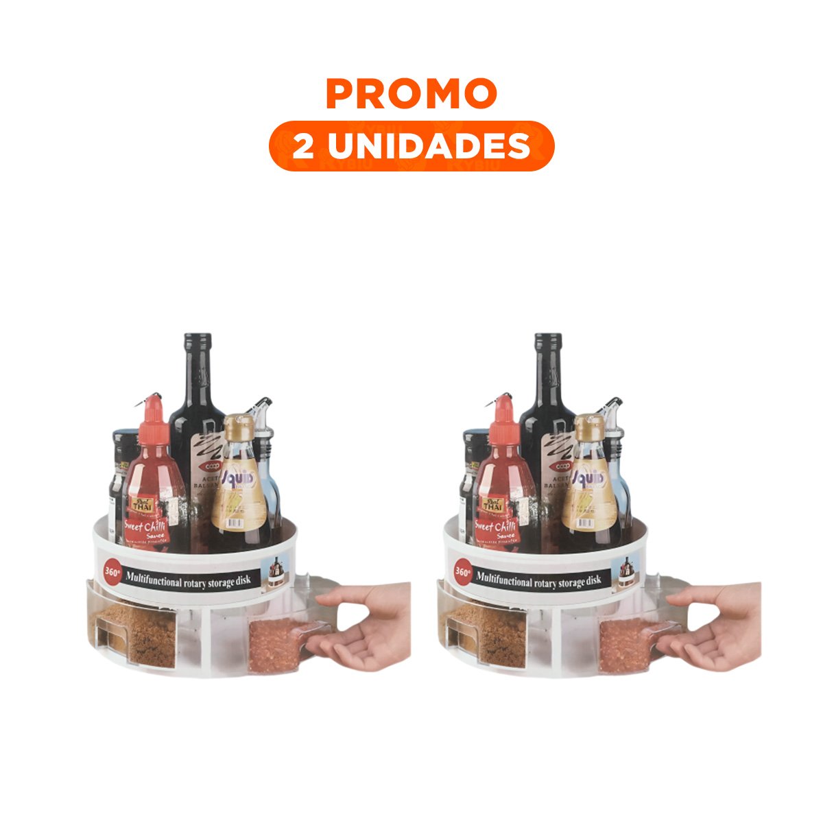 PACK2 SOPORTE GIRATORIO 360 GRADOS FUNCIONAL DE 2 NIVELES BLANCO Y+REGALO STICKER - 1