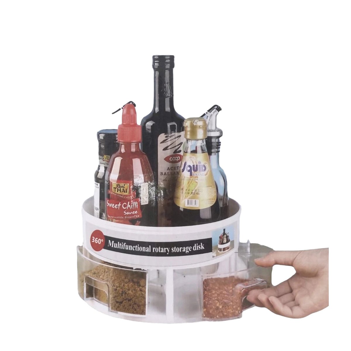 PACK2 SOPORTE GIRATORIO 360 GRADOS FUNCIONAL DE 2 NIVELES BLANCO Y+REGALO STICKER - 2