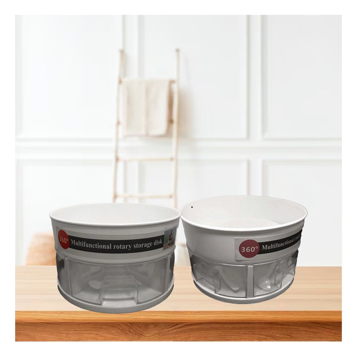 PACK2 SOPORTE GIRATORIO 360 GRADOS FUNCIONAL DE 2 NIVELES BLANCO Y+REGALO STICKER - 5