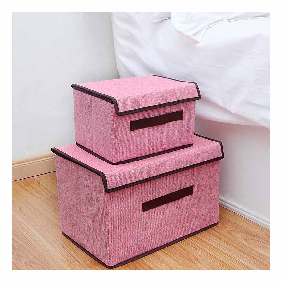 PACK6 MODULO DE ALMACENAJE TELA ROSADO 36X24X23CM PARA ESPACIOS ORGANIZADOS Y+PAPEL REGALO - 2